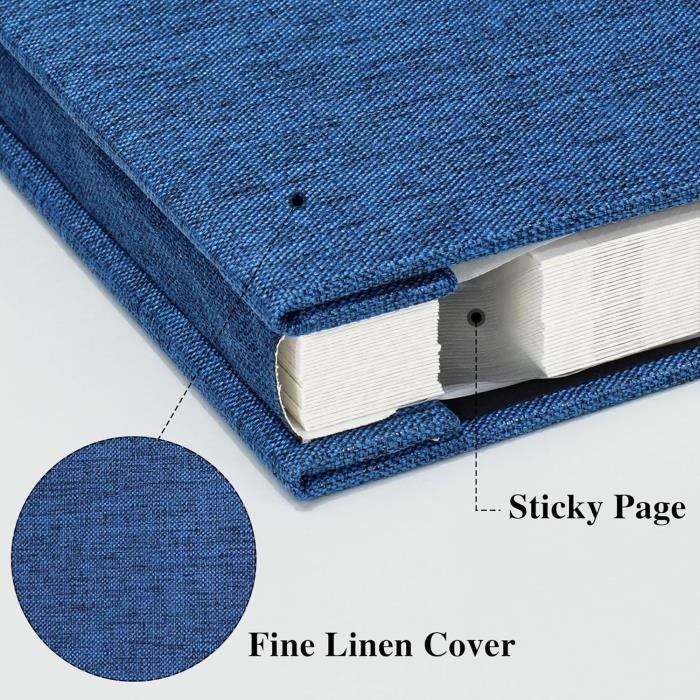 ADERTOS 2 Pack Album Photo 10*15CM 100 Pochette, Couverture En Lin Mini Albums Photos Petit Traditionnel Livre Photo Portable Album Photo Pochette Album Photo Lin En Tissu Pour Photos, Mariage Famille