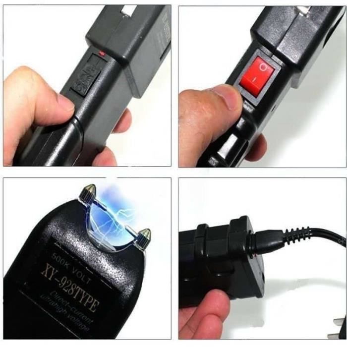Autodéfense Stun LED Lampe de poche Stun Gun Self-Defense Défendez-vous  rechargeable électrique Tazer lampe de poche femmes - Cdiscount Bricolage