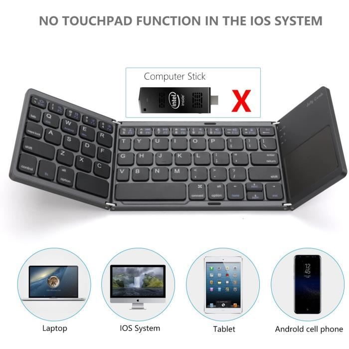 Mini Clavier Pliant pour Smartphone (téléphone) et tablette sans fil  Bluetooth