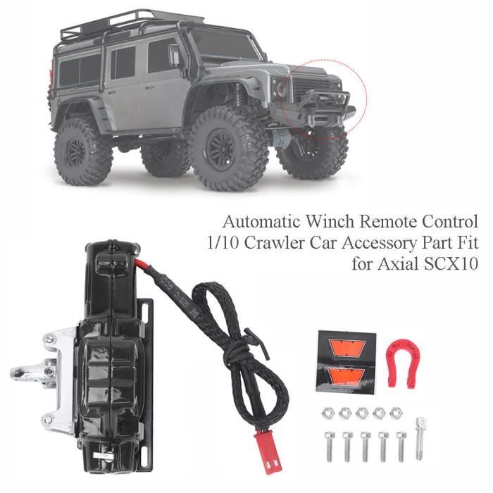 INJORA Treuil Automatique Métal – Télécommande Sans Fil – Pour 1/10 RC Crawler Axial SCX10, Traxxas TRX4, Redcat – Câble Métallique – Noir