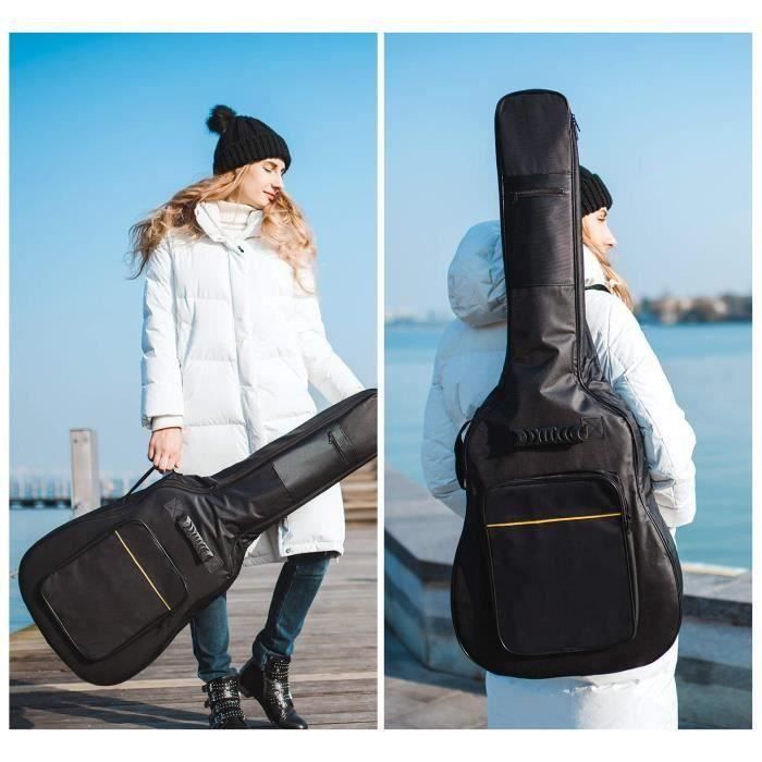 Housse De Transport Pour Guitare Acoustique/classique - Tissu Oxford Imperméable - Rembourrage 12 Mm - Sangles Réglables - Taille 41 Pouces - 7