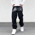 ECELEN 2022 Ropa chien imprimé Streetwear hommes Hip Hop Baggy jean pantalon Y2K vêtements droit ample Goth Denim pantalon-2