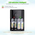 Universel Chargeur de Piles AA-AAA-9V, Rapide Chargeur 6802 pour AA-AAA NI-MH ou 9V Piles Rechargeables avec Indicateur LED-2
