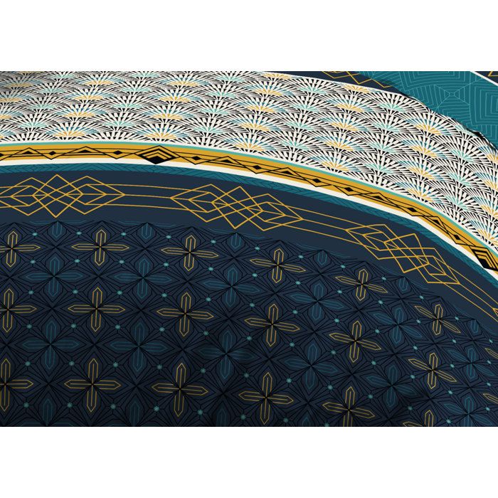 Le Linge De Jules - Parure Lit 2 Places Microfibre Douce 140x190cm - Drap Plat + Housse + 2 Taies - Bleu Paraiso