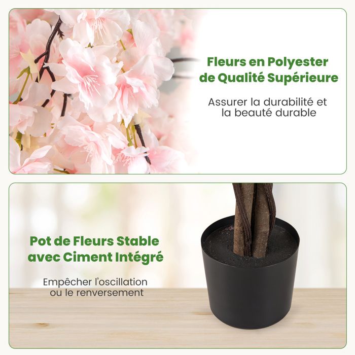 Arbre Artificiel 160 Cm En Pot - Plante Verte Réaliste Pour Intérieur Et Extérieur
