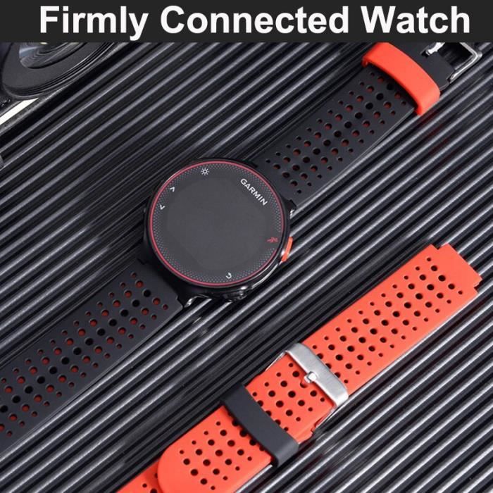 Bracelet de montre en silicone dual colors pour Garmin Forerunner 235-220-230-620-630-735  X733 Black Grey, - Achat/vente bracelet de montre Neuf - Cdiscount