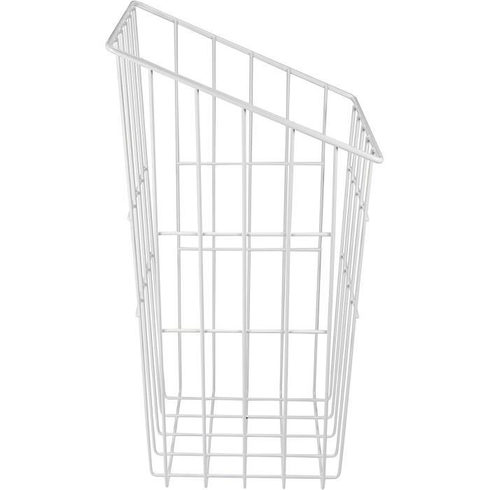 Gedotec Panier à Linge Sale Métallique - Corbeille Rangement pour Chambre, Dressing, Salle de Bain, Buanderie et Cuisine - Rail de Suspension Murale Pratique - Acier Chromé - 235x254mm - 1 Pièce