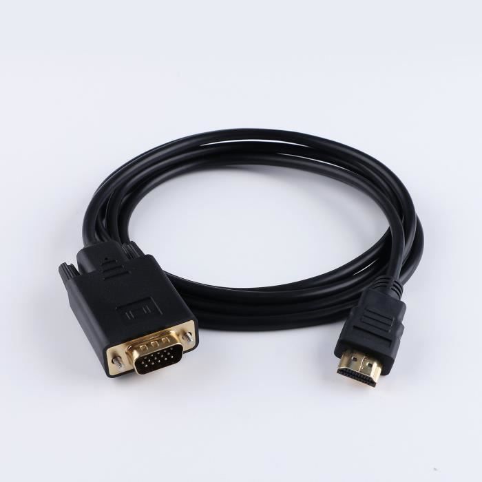 Cabling - CABLING® 2m HDMI mâle vers VGA mâle D-sub HD 15 broches M/M  Adaptateur connecteur câble pour écran PC LCD TV HD pour ordinateur  portable - Convertisseur Audio et Vidéo 