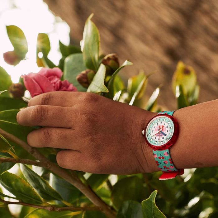 Montre flik flak best sale rouge