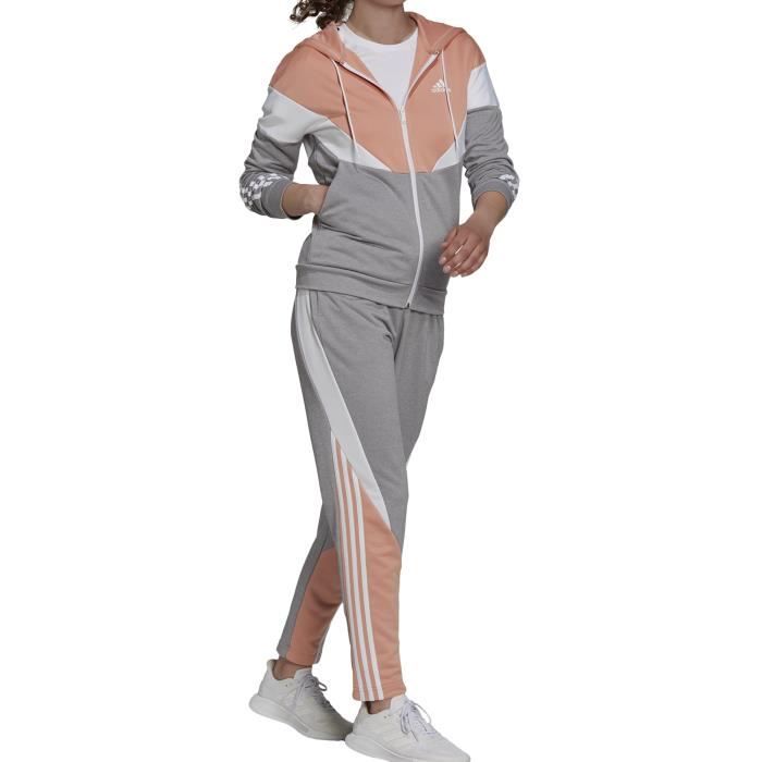 Survetement adidas top femme gris