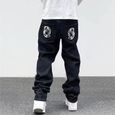 ECELEN 2022 Ropa chien imprimé Streetwear hommes Hip Hop Baggy jean pantalon Y2K vêtements droit ample Goth Denim pantalon-3