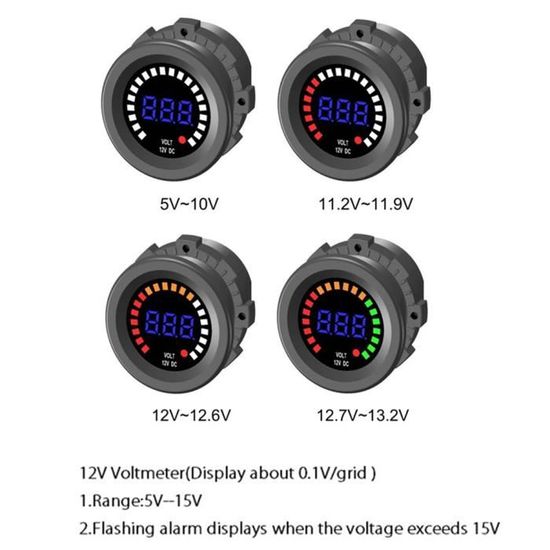 12V 24V Mini Auto Digital Voltmètre à LED Indicateur de tension de 12V 24V Mini Auto Digital Voltmètre à LED Indicateur de tension de