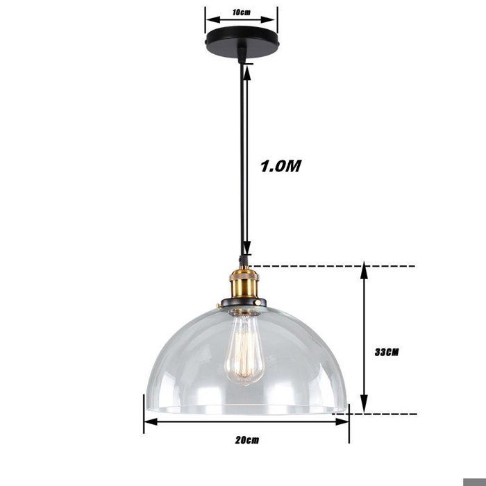 Suspension Luminaire Intérieur Moderne - Abat-jour En Verre Et Métal, Culot E27, Pour Chambre, Salon Ou Café
