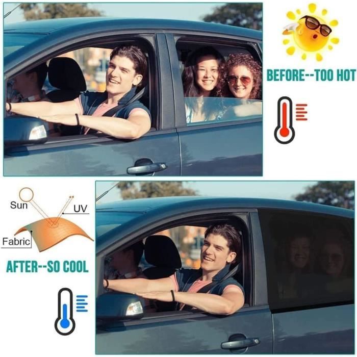 4pcs à l'arrière et à l'avant - Rideau de voiture moustiquaire, pare soleil  UV pour fenêtre de bébé pour enfa - Cdiscount Auto