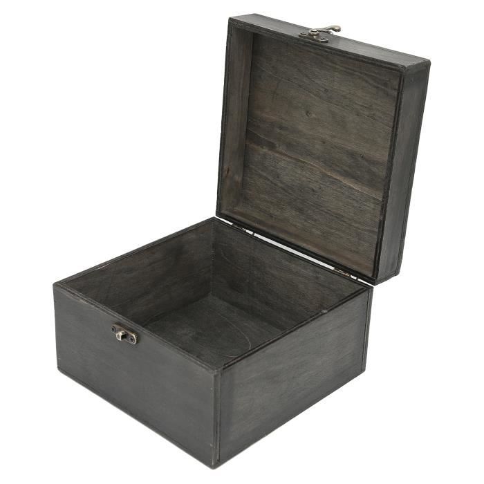 Garosa petit coffre en bois Boîte de rangement en bois rétro charnière en  métal organisateur de coffre de rangement au trésor - Cdiscount Maison