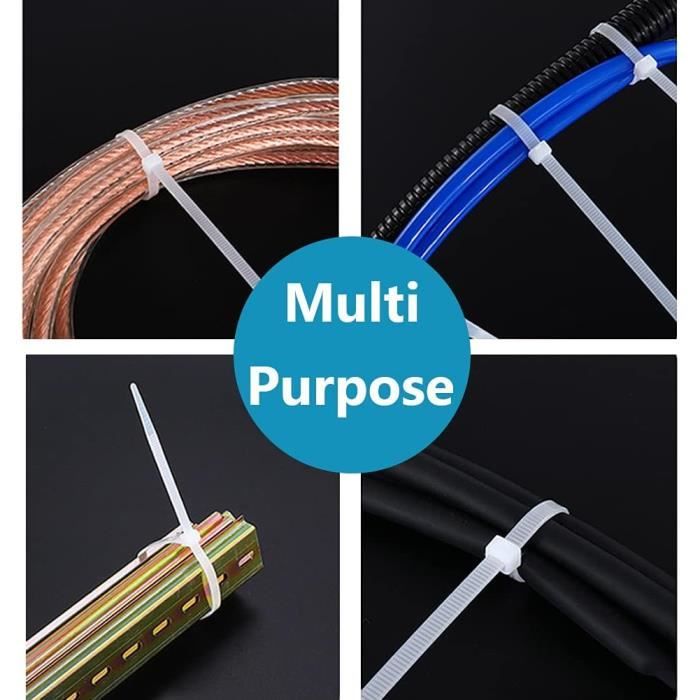 Lot De 100 Supports Adhésifs Pour Serre-câbles - Bases + Attaches 150 Mm - Gestion Câbles Bureau, Maison, Voiture - Adhésif 3M Puissant