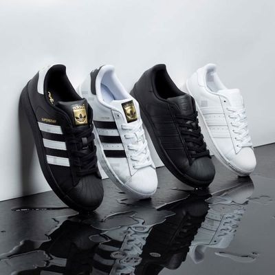 Baskets Superstar ADIDAS ORIGINALS Blanc/Noir Homme Tige en