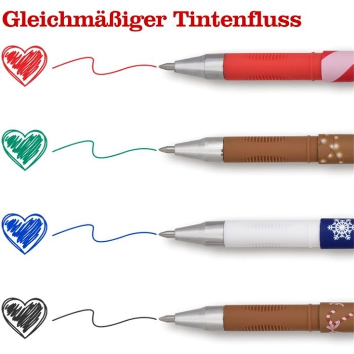 Stylos Gel Effaçables De Noël - 4 Modèles Festifs (Père Noël, Bonhomme De Neige...) - Parfait Pour Liste De Cadeaux, École, Bureau
