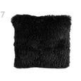 1pc Noir Floue Fourrure Housse De Coussin 40x40cm, Couvre, D'ameublement Et D'accessoires, De Décorations-0