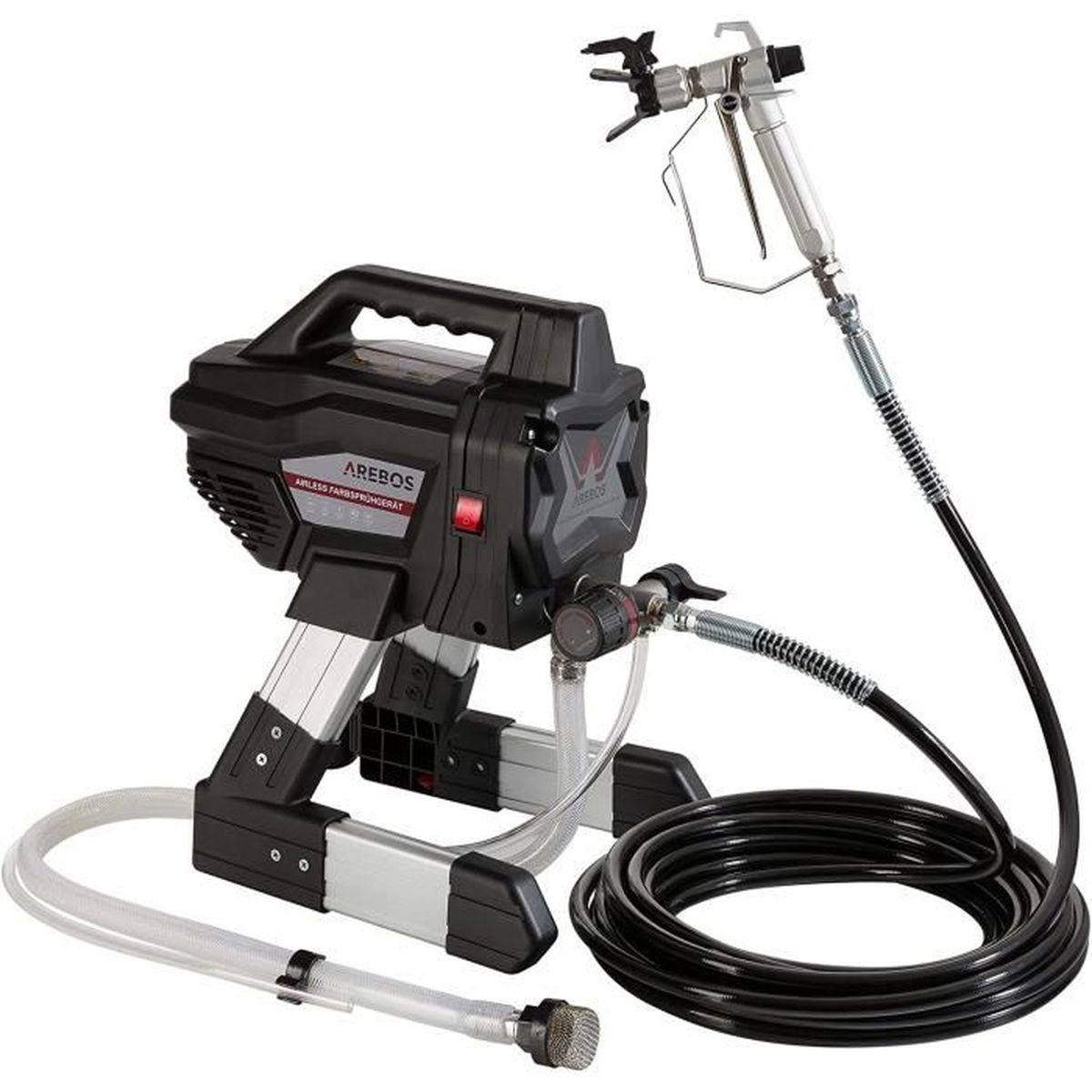 AREBOS Système de Pulvérisation de Peinture 650W Pistolet 10m Tube 10m de Tuyau 