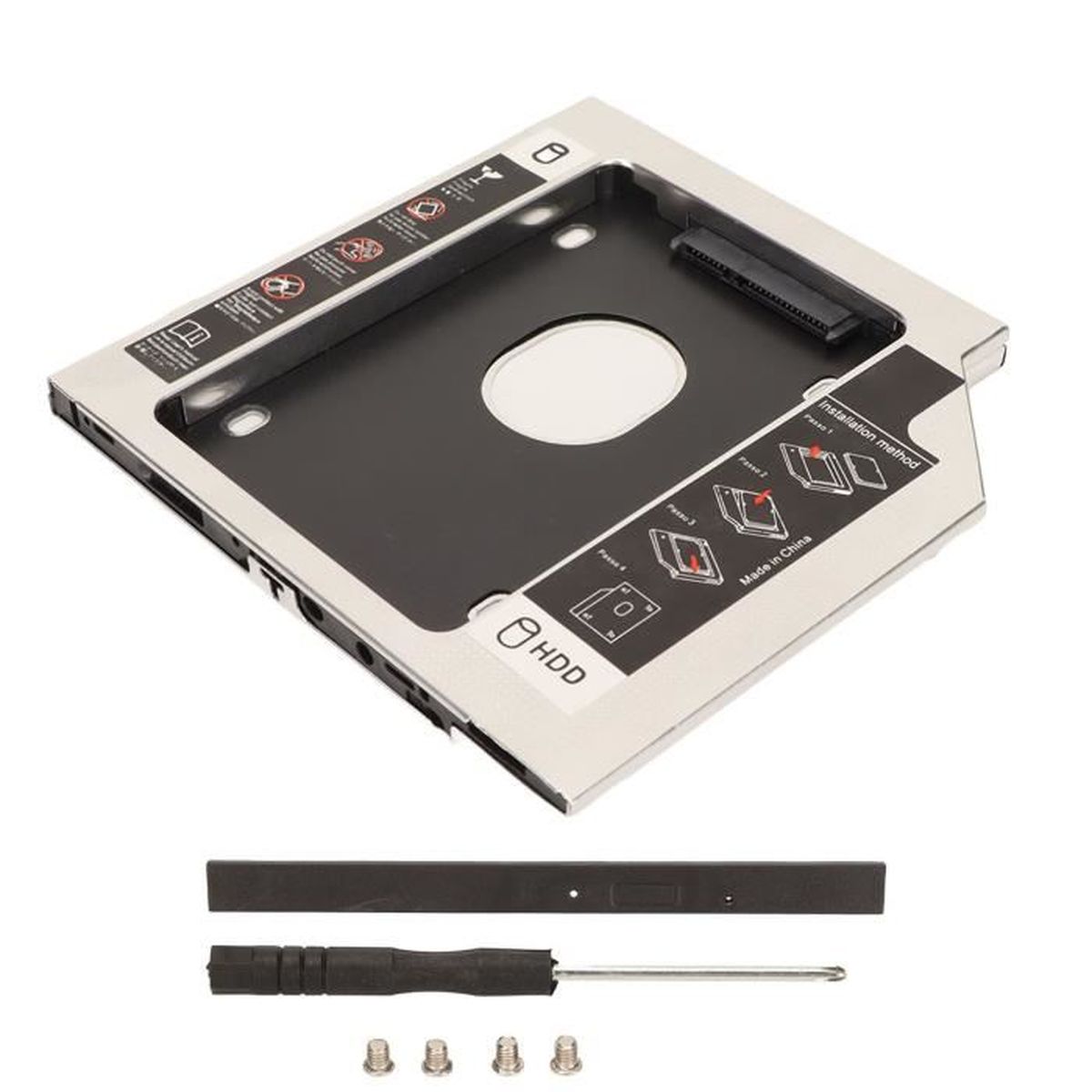 Fdit Caddy de disque dur 2 2.5in Disque Dur Caddy 9.5mm 2nd SDD HDD