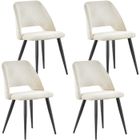 WAFTING Lot de 4 Chaise de Salle à Manger en Velours,Chaise Rembourrée avec Pieds Indépendants,Beige