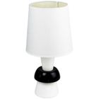 Lampe à poser - COREP - Noir et Blanc - Pied en céramique - Abat-jour en tissu - Compatible LED