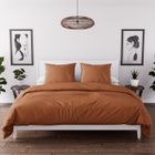 INTEMPOREL Parure housse de couette en microfibre lavée 240x220 cm BOHEME terra, par Soleil d'Ocre