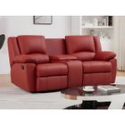 VENTE-UNIQUE Canapé 2 places relax en cuir de vachette rouge AROMA