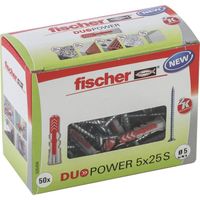FISCHER - Cheville tous matériaux DuoPower 5x25 mm avec vis - Boîte de 50