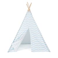 Tente de jeu tipi en toile pour enfants Boppi - cadre en bois - bleu