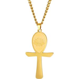 PENDENTIF VENDU SEUL Ankh Cross Lotus Necklace Egyptian Keychain Prayer