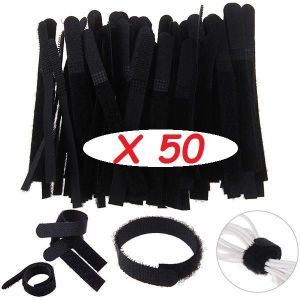 10 serre-câbles Velcro Velcro 80 cm x 50 mm Rouge Velcro Bandes Câble Velcro Oeillet