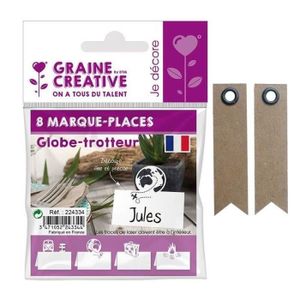 MARQUE-PLACE  8 marque-places Globe-trotteur + 20 étiquettes kra