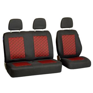 Housses Couvre Sieges Rouge-Noir Pour Ford Transit Custom 2013