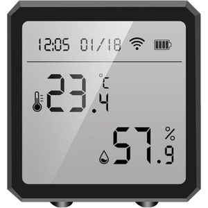 THERMOMÈTRE - BAROMÈTRE Zigbee Thermomètre hygromètre intelligent WiFi Intérieur numérique Humidité mètre Thermomètre de pièce avec notification App A373