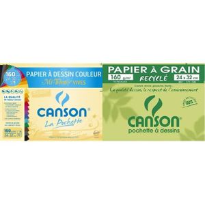 CANSON Pochette papier de création 12 feuilles A4 - 150 g - Couleurs  claires - Cdiscount Jeux - Jouets