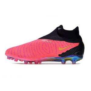 CHAUSSURES DE FOOTBALL Chaussures de football Nike Phantom GX Elite AG pour Homme - Rose Noir - Lacets - Synthétique - Plat