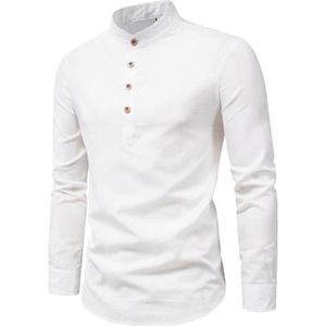 Vêtements Vêtements homme Chemises et t-shirts Chemises habillées chemise touche ethnique chemise homme en wax Chemise homme col Mao en wax chemise blanche lin coton homme 