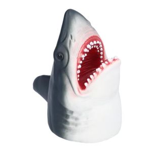 THÉÂTRE - MARIONNETTE Pwshymi jouet de gant de tête de requin Marionnette à main de requin réaliste en caoutchouc souple, jeu de rôle de jeux jouet