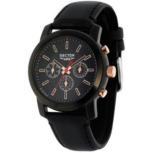 Montre Homme SECTOR 155 Aluminium - Cadran Noir, Bracelet Métal, Affichage Analogique - Neuf Avec étiquettes