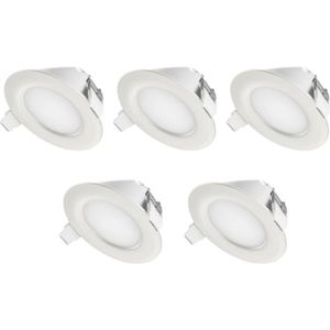 SPOTS - LIGNE DE SPOTS TEVEA - IP44 LED Spot Encastrable  aussi pour salle de bains  Dimmable  6W 230V  Lot de 5 Spots (Blanc Chaud)256
