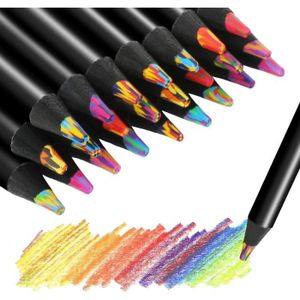 CRAYON DE COULEUR Anisomy Crayons de couleur arc-en-ciel, crayons arc-en-ciel, crayon arc-en-ciel eois noir pour enfants et adultes, crayon de cou306