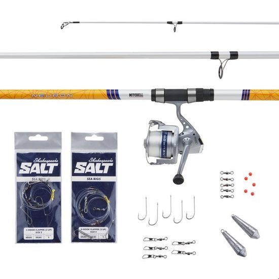 Mitchell Neuron Combo Canne Surfcasting Télescopique Avec Moulinet Et Matériel – Acier Inoxydable, Idéal Débutants Et Pêcheurs Aguerris