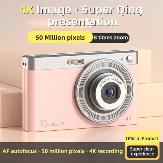 Noir avec carte 8G-Nouveau Super appareil photo numérique avec capteur