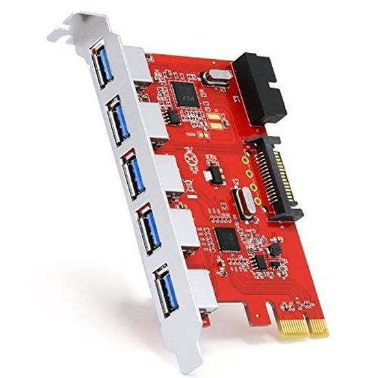 USB Hub interne 2 ports USB 3.0 carte PCIe Express carte dinterface contr/ôleur USB 3.0 Super Speed CSL