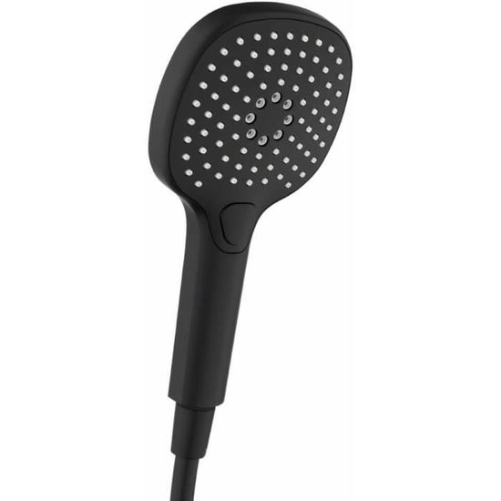 1304700 Douchette De Douche Carrée Noire Mate, Douche À Main, Pommeau De Douche MultiJet