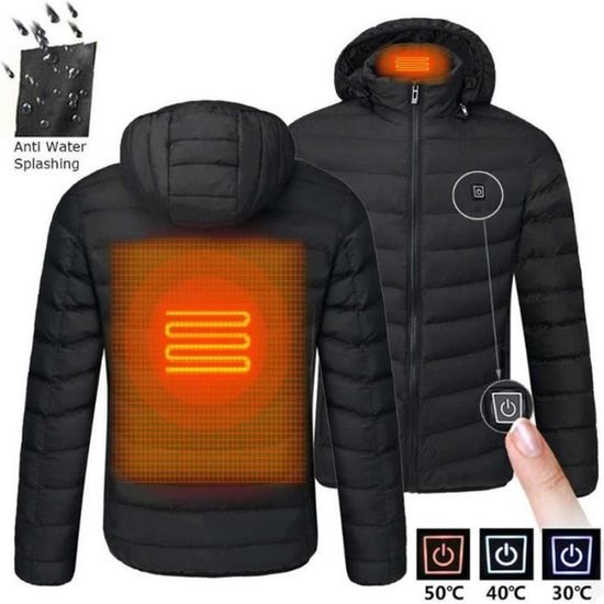 Hommes Femmes USB Smart Électrique Veste Chauffante Coton Manteau d'hiver  Épaissir Vers Capuchon Randonnée en plein air Vêtements de ski 4 Veste  chauffante