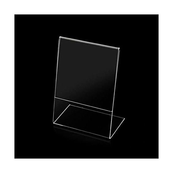 Set 3 Espositore A4 In Plexiglass Trasparente Con Base In Legno – Verticale O Inclinato, Per Menu, Cartelli E Manifesti