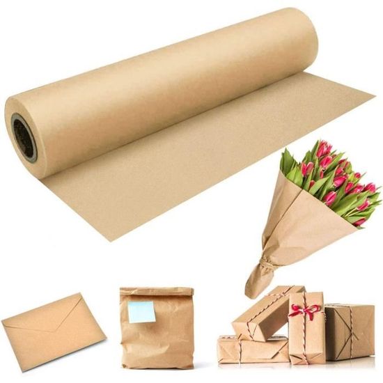SPEACOUR Rouleau de Papier Kraft 30cm*30m Papier d'Emballage kraft